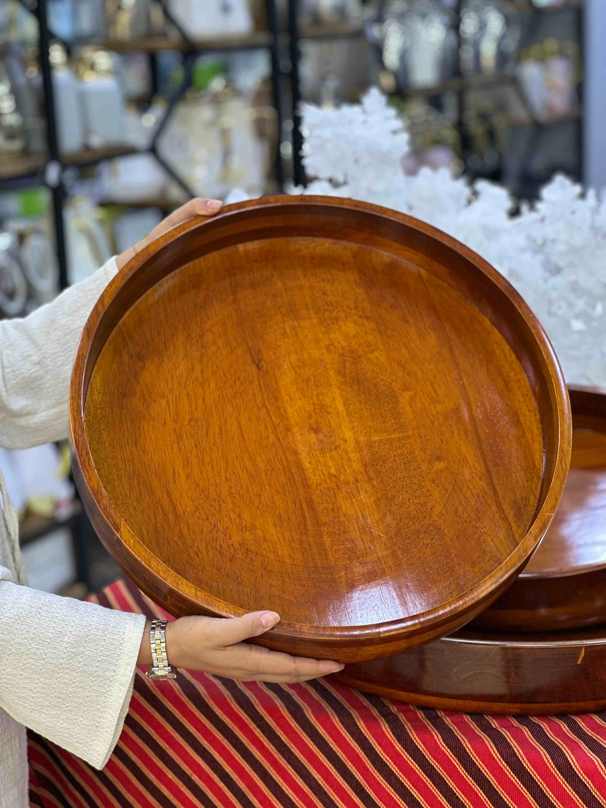 قصعات خشب فيتنامي فاخر — طقم 3 قطع 🌿