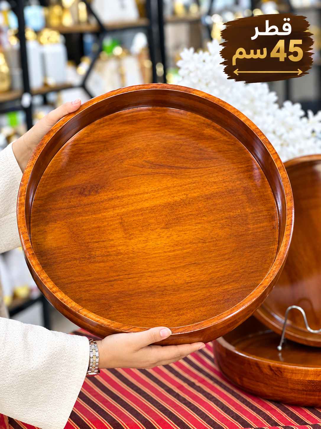 قصعات خشب فيتنامي فاخر — طقم 3 قطع 🌿