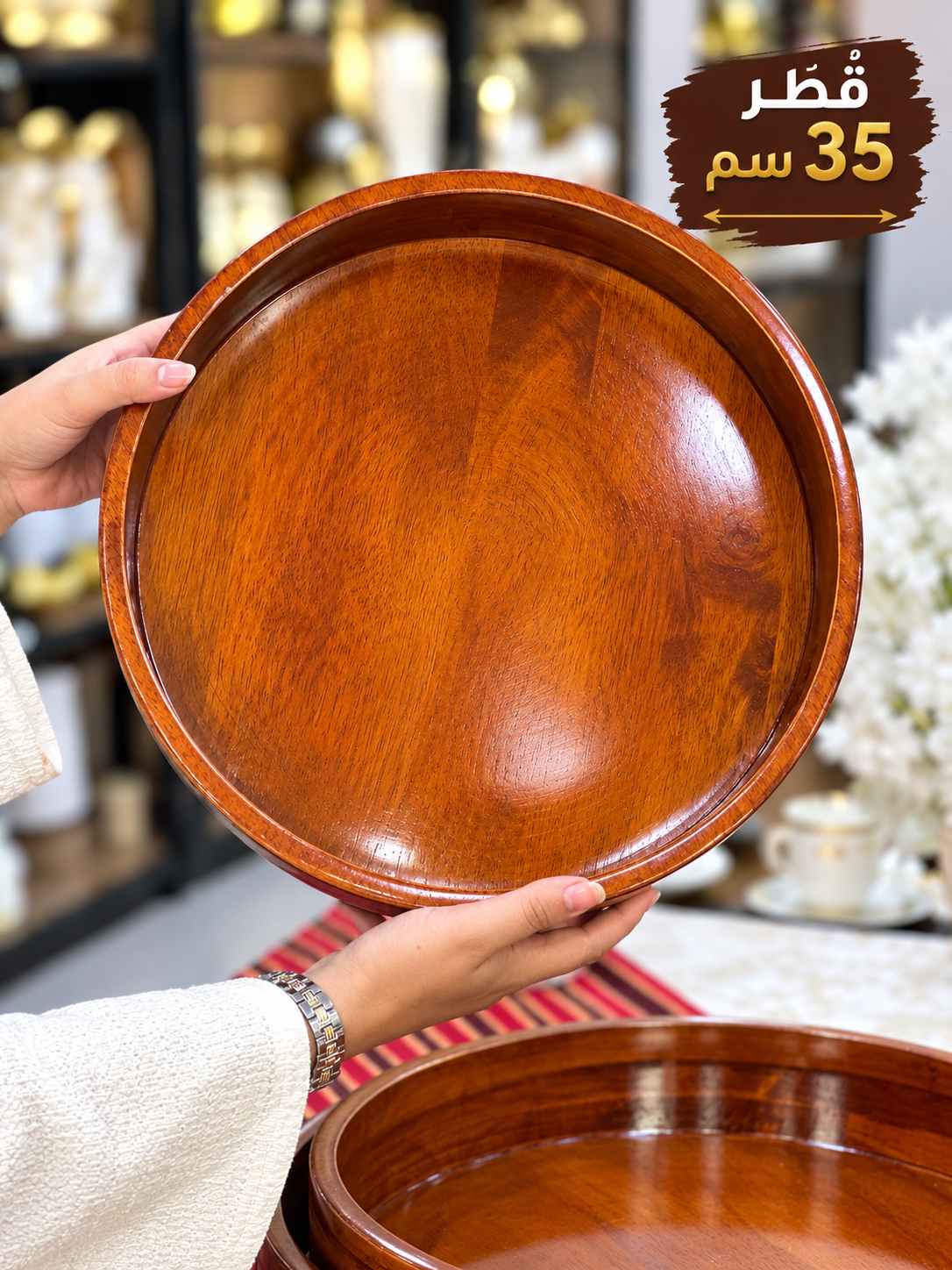 قصعات خشب فيتنامي فاخر — طقم 3 قطع 🌿